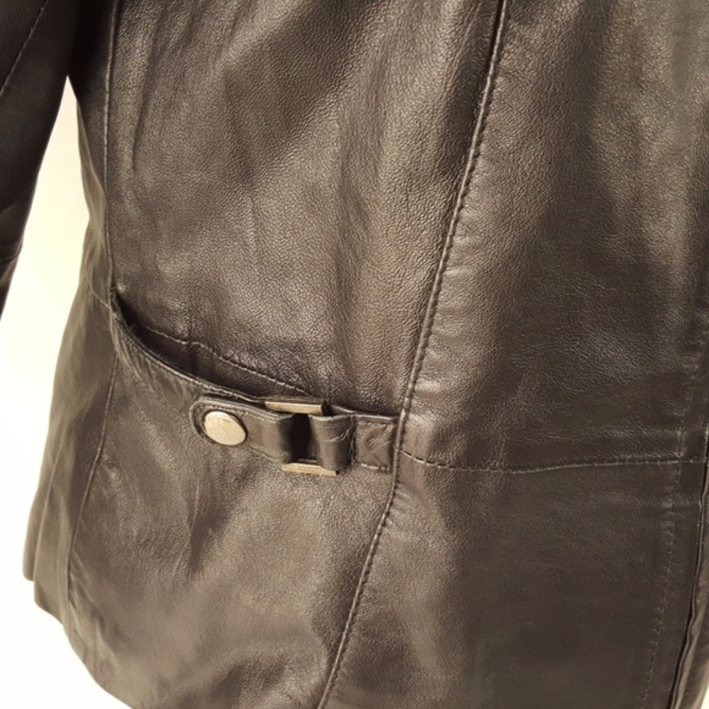 Style & Co. Petite Black Leather Jacket - Picture 3 of 5